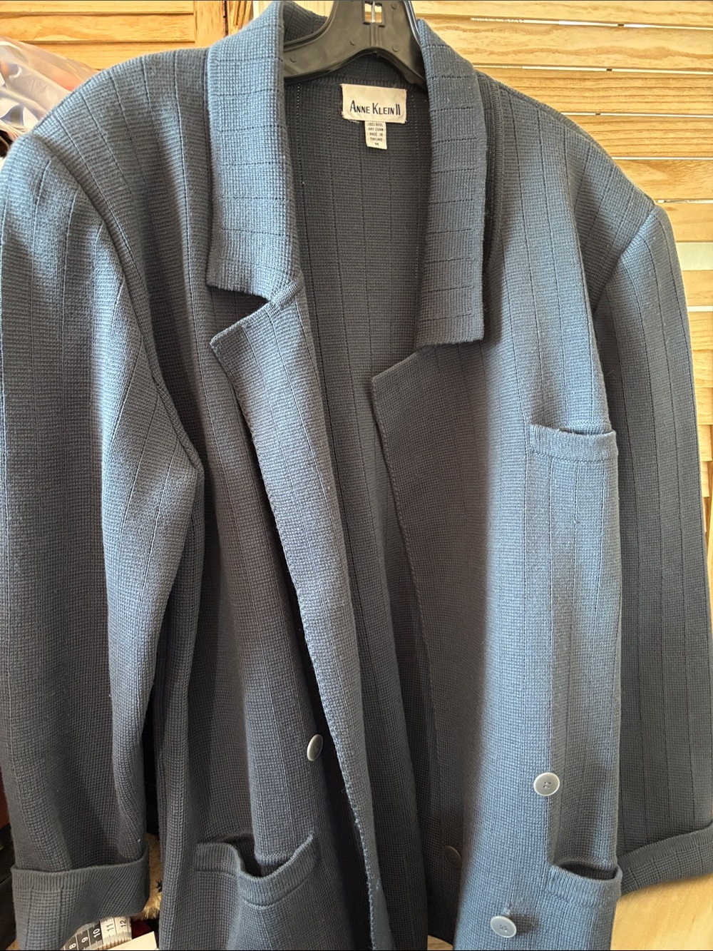Anne Klein Wool Knit Blazer Jacket Medium